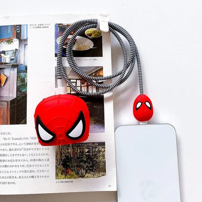 4Pcs/set Cable Protector for iPhone / iPad 18W/20W Charger Protection Cute Cartoon Protector Spring Cable Winder Accessories