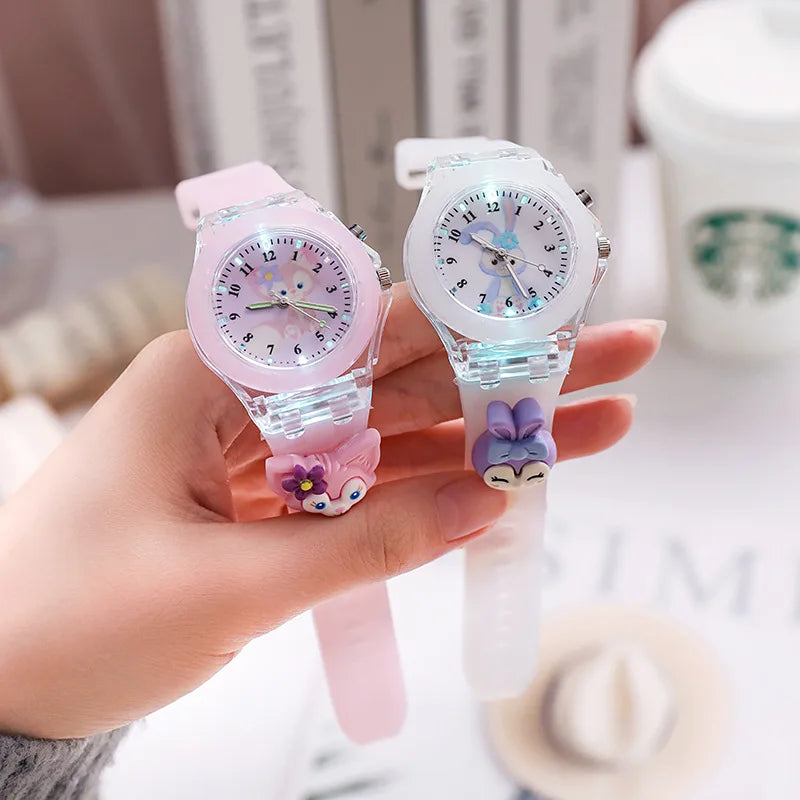 3D Mickey Children Watches Girls Color Light Source Silicone Minnie Kids Watch Ladies Quartz Clock Gifts Relogio Feminino - covers4phones