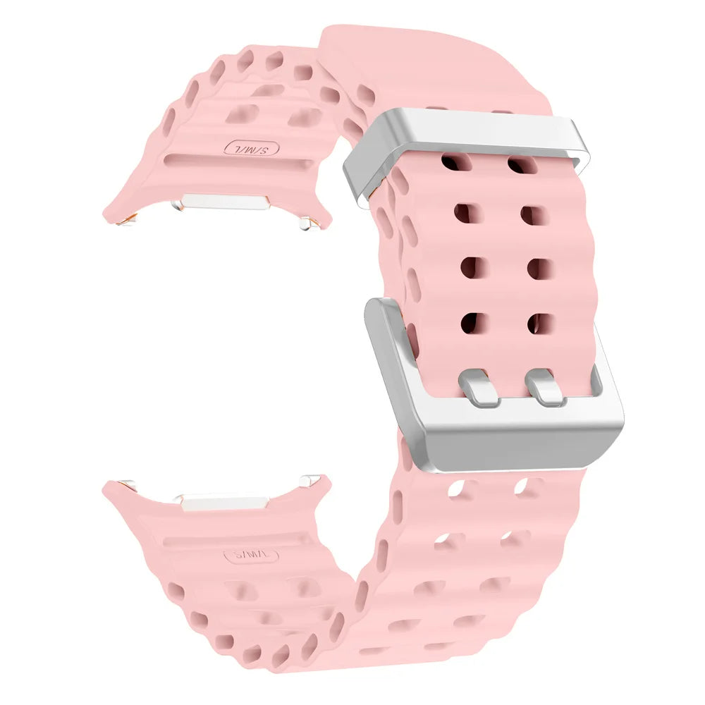 NEW Marine Silicone Strap For Samsung watch ultra 47mm Bracelet No Gaps Sport two-tone Band for Galaxy 7 ultra watchband straps
