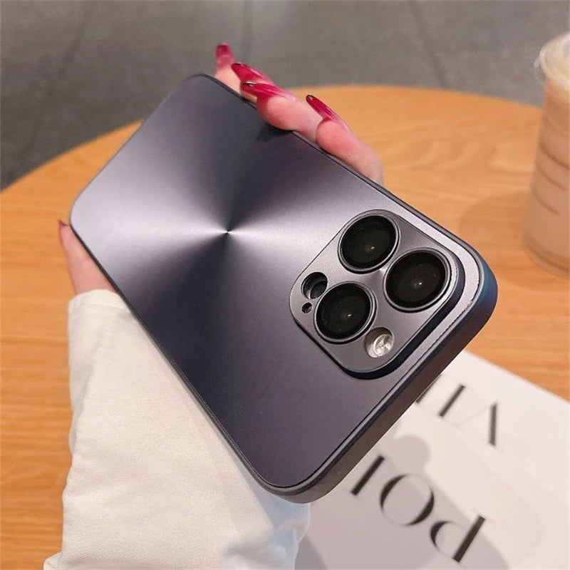 Luxury Laser Aurora CD Pattern Matte Case For iPhone 16 15 14 13 12 11 Pro Max 16 Plus Soft Bumper Shockproof Armor Hard Cover