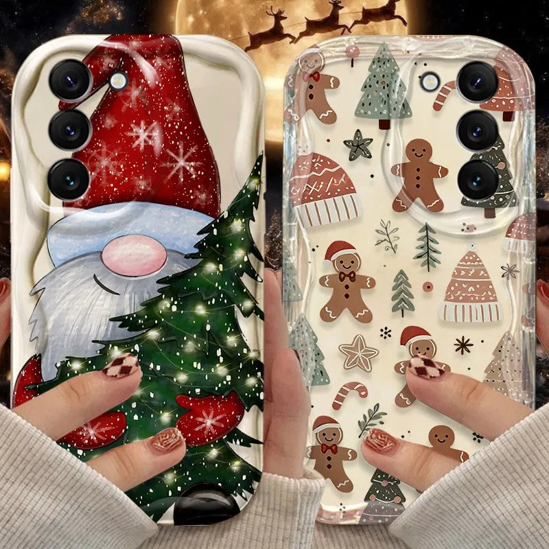 Santa Claus 3D Wave Soft TPU Phone Case For Google Pixel 7 8 9 10 Pro XL 5G Soft TPU Back Cover