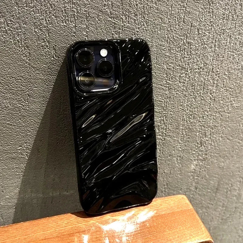 Soft Candy Wavy Pattern Phone Case For iPhone 17 16 11 12 13 14 15 Pro Max Xs Max XR 7 8 Plus 17air Shockproof Bumper Cover