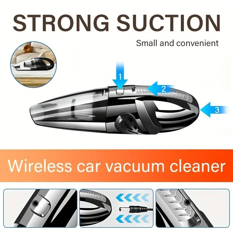 Portable wireless vacuum cleaner, multi-function car and home dual-use, rechargeable and long-lasting battery life, strong sucti