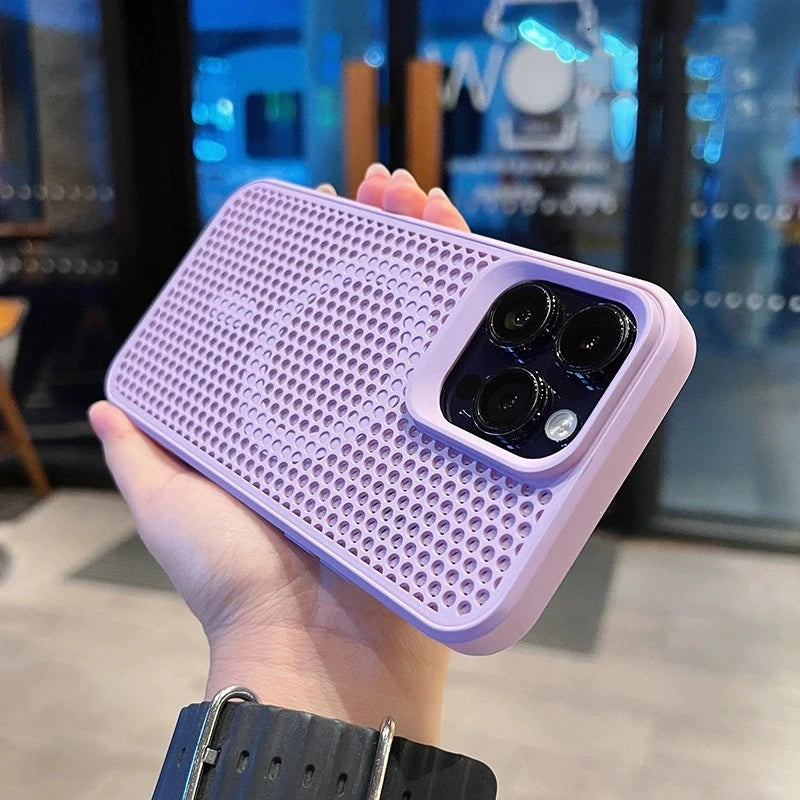 Ultra Thin Heat Dissipation Mesh Magnetic Case for iPhone 17 16 15 13 12 14 11 Pro Max for Magsafe Matte Shockproof Hard Cover