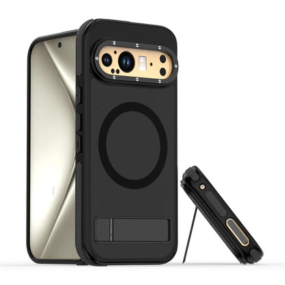 Luxury Folding Stand Magnetic Phone Case For Google Pixel 9 10 Pro XL 5G Metal Lens Ring Protector Shockproof Armour Back Cover