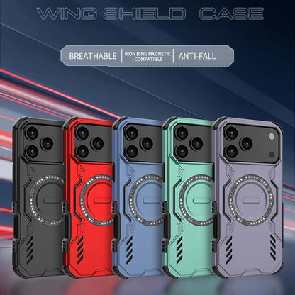 Case For iPhone 17 Pro Max Air 16 15Pro Max Plus Magnetic Ring Stand Armor Anti-fall Protection Kickstand Cover