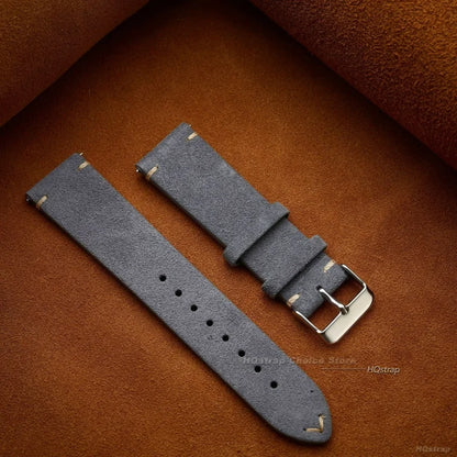 Quick Release Soft Suede Strap 22mm 18mm 20mm for Samsung Watch6 5/4/3 Calfskin Bracelet for Women Men Wristband Hand Sewn Band