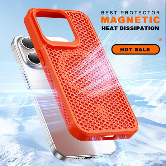 New Heat Dissipation Magnetic Phone Case for iPhone 14 15 16 Plus 11 12 13 16 Pro Max Matte Magsafe Charging Shockproof Cover