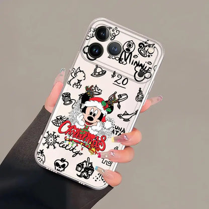 Soft Phone Cover Case for iPhone 7 8 12 Mini 17 Air 16 15 14 Plus XR 13 12 11 Pro MAX 16e Christmas Fummy Mickey Minnie
