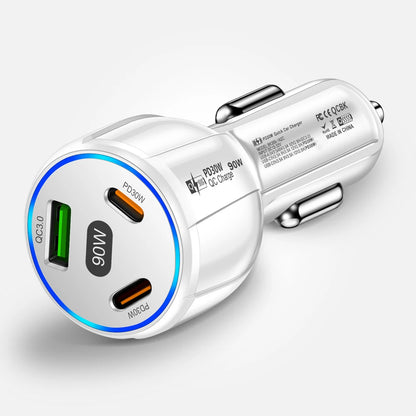 3 Ports PD Car Charger 90W Fast Charging USB QC3.0 Type C Car Phone Charger For iphone 15 Samsung Huawei Xiaomi Adapter in Car