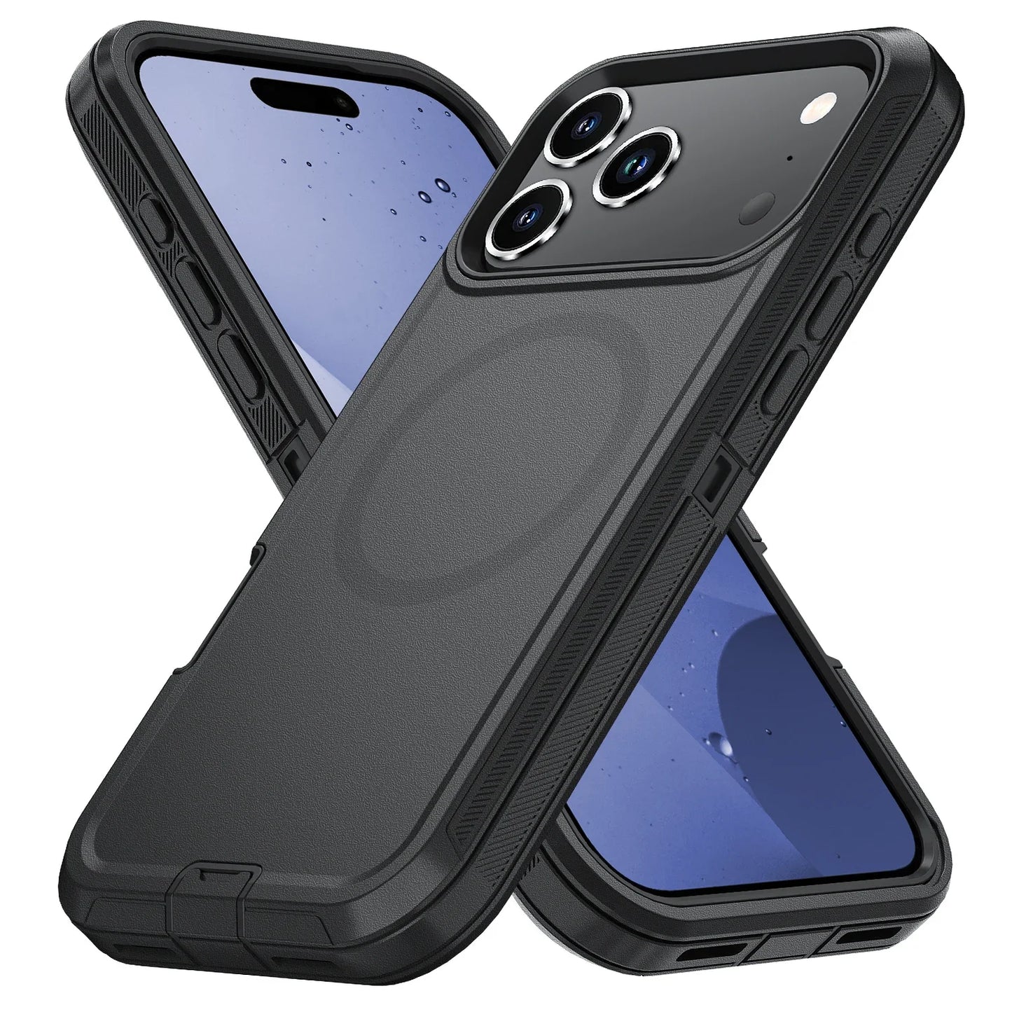 Heavy Duty Mechanical Rugged PC+TPU Case For IPhone 17 Pro Max 17 Air 16 Plus OTT-Box Magnetic Charging Enhanced Anti-Drop Cover