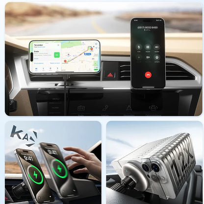 UYUXIO Magnet Wireless Car Charger 15W Fast Charging Magnetic Car Mount Phone Holder Air Vent for iPhone 16 15 14 13 Pro Max 12