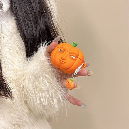 For Samsung Galaxy buds3 Pro Case,For Buds2 Pro,Buds Live,Buds FE,Buds Pro,Cartoon 3D Cute Pumpkin Earphone Protective Sleeve