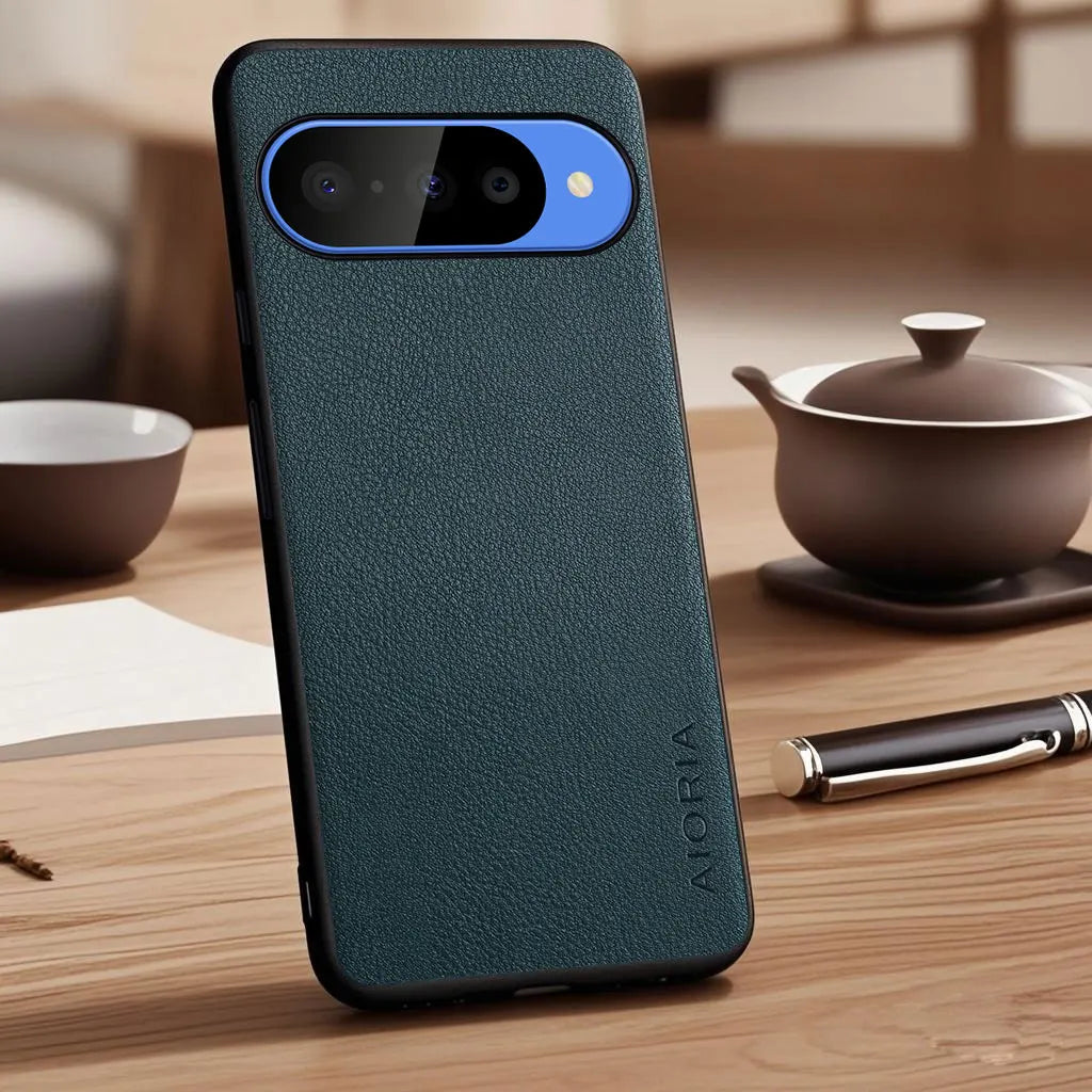 Case for Google Pixel 10 Pro XL 7 6 7a 6a 5a 4a Vegan Faux Lychee Pebbled leather cover funda for Google Pixel 10 Pro XL case