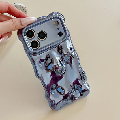 Luxury Curved Waves 3D Bubble Plating Phone Case For iPhone 17 Air 16 15 Plus 14 13 12 Pro Max 11 Shockproof Soft Glossy Cover