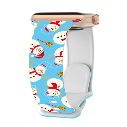 Christmas Strap for Apple Watch Ultra 3 Band 49mm 46mm 41mm 42mm 44mm 45mm Silicone Loop Bracelet for iWatch 11 10 9 8 7 6 5 SE