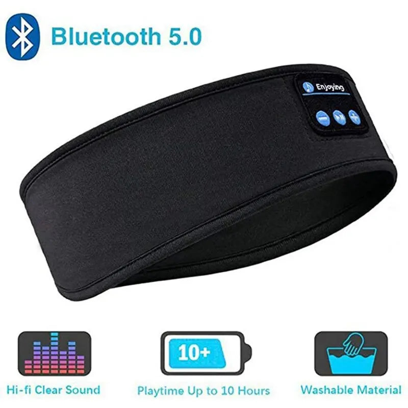Fone Bluetooth Earphones Sports Sleeping Headband Elastic Wireless Headphones Music Eye Mask Wireless Bluetooth Headset Headband - covers4phones