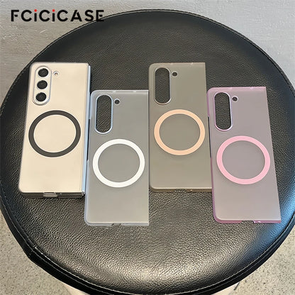 Frosted Ultra Thin Matte For Magsafe Magnetic Case For Samsung Galaxy Z Fold 7 6 5 4 3 Slim Frosted Clear Hard PC Cover