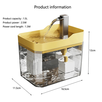 New transparent pet water dispenser plug-in automatic water drinker circulating and flowing out water smoothly pet water drinker