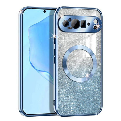Luxury Electroplate Gradient Glitter Soft Phone Case for Google Pixel 9 Pro XL 8 8A Magnetic Charge Shockproof Protection Cover