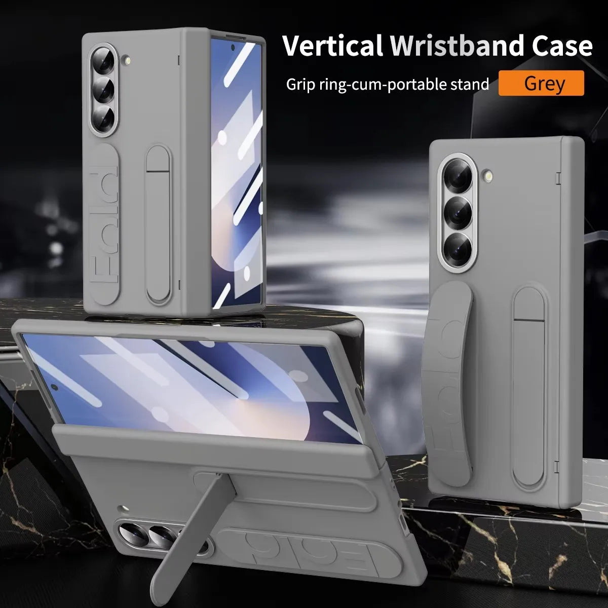 For Samsung Galaxy Z Fold 7 6 5 4 3 Luxury Wristband Hinge Lnvisible Folding Bracket Screen Glass Protect  Film Shockproof Cover