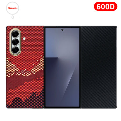 For samsung galaxy z trifold aramid case 600d kevlar carbon aramid fiber fabric thin hard cover magnetic balck Slim light premiu