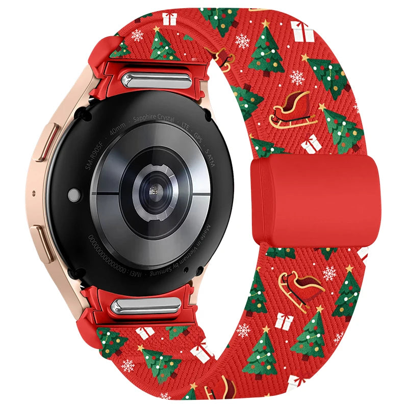 Christmas And New Year-Themed Watch Band, Compatible With For 20mm Samsung Galaxy Watch 6/5/5 Pro/4/3/6 Classic/4 Classic/Active