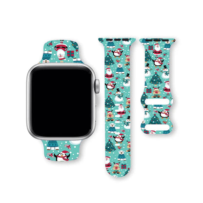 Christmas NEW year band For Apple Watch bands 41/42/44/45/46/49mm Holidays Xmas Santa Strap for iWatch Series Ultra SE 11 10 9 8