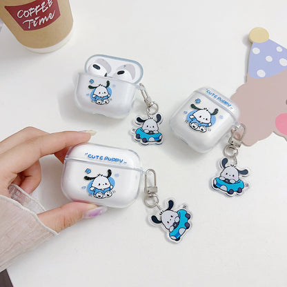 For Airpods 1 2 3 4 Pro Pro 2 Case Car Pochacco Transparent TPU Earphone Case Accessories Cover