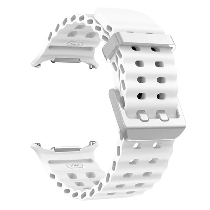 NEW Marine Silicone Strap For Samsung watch ultra 47mm Bracelet No Gaps Sport two-tone Band for Galaxy 7 ultra watchband straps
