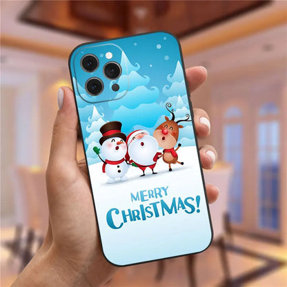New Year's Christmas Santa Claus Phone Case For iPhone 16 15 13 14 12 11 Pro Max Mini X XS XR 7 8 Plus SE4 16E Shockproof Cover