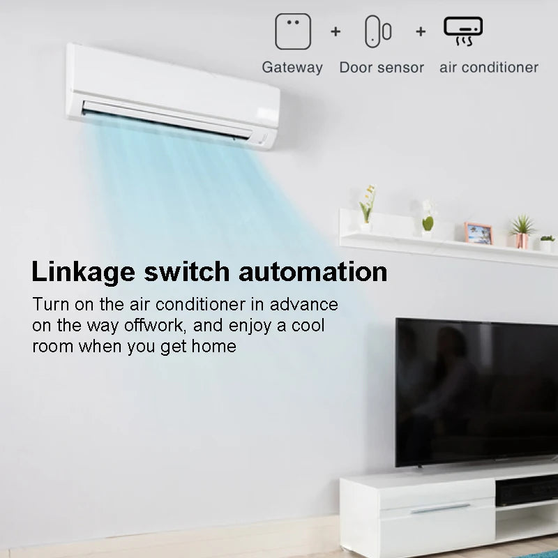 Tuya Smart Zigbee Door Sensor Door Window Open Close Detector Black Smart Home Security System Work With Gateway Smart Life APP