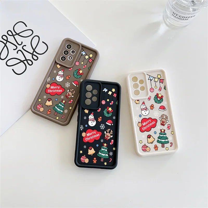 Case For Google Pixel 9 8 7 8A 7A Pro XL 9Pro 7Pro 8Pro 9ProXL Silicone Ins Cartoon Christmas New Year Gift New Design Hot Cover