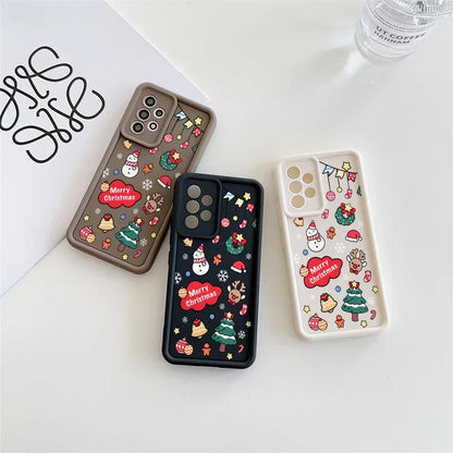 Case For Google Pixel 9 8 7 8A 7A Pro XL 9Pro 7Pro 8Pro 9ProXL Silicone Ins Cartoon Christmas New Year Gift New Design Hot Cover