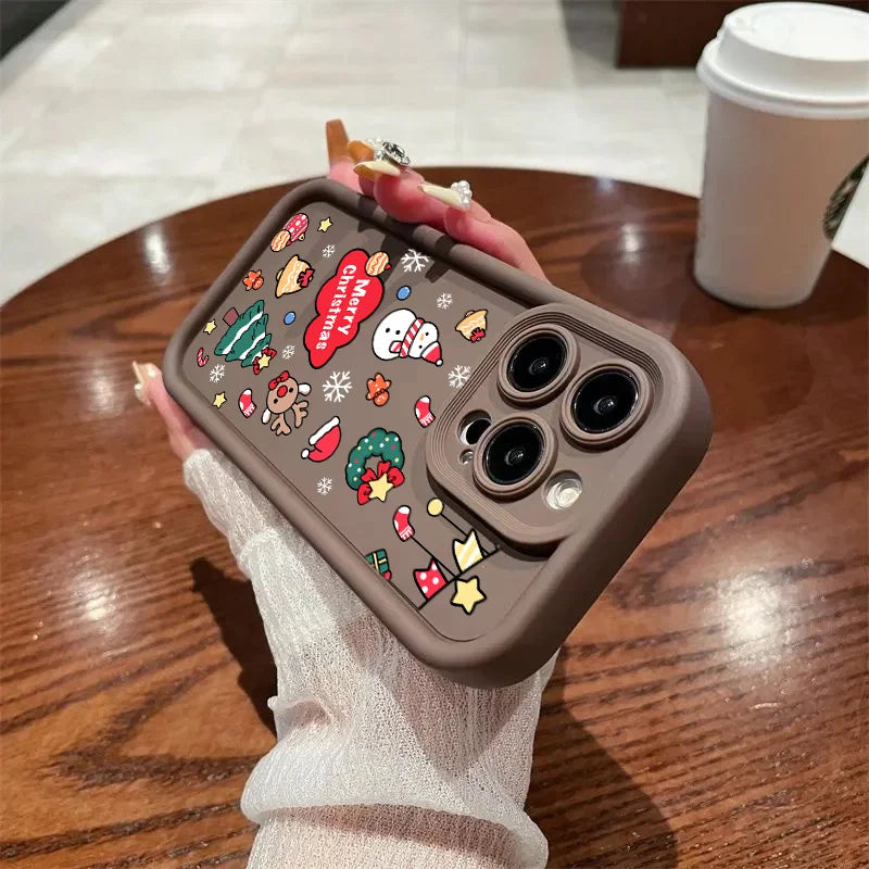 Case For Google Pixel 9 8 7 8A 7A Pro XL 9Pro 7Pro 8Pro 9ProXL Silicone Ins Cartoon Christmas New Year Gift New Design Hot Cover