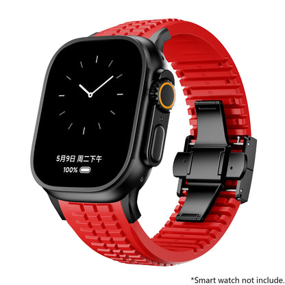 Silicone Band for Apple Watch 46mm 45 44mm 42 Sports Strap for Iwatch Ultra 2 49mm for Series 10 9 8 7 Se 6 5 Se Luxury Bracelet