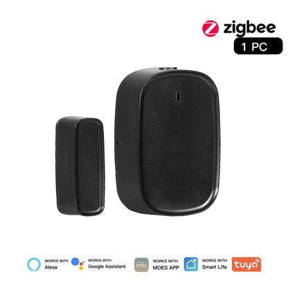 MOES Tuya ZigBee Smart Window Door Gate Sensor Detector Smart Home Security Alarm System Smart Life Tuya App Remote Control