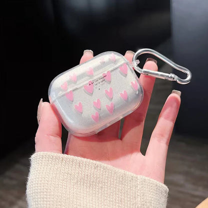 New For AirPods 4 Case Glitter Shiny Cartoon Soft Silicone Cover For AirPods 3 2 Pro 3nd Girls pink Heart Earphone Charging Box