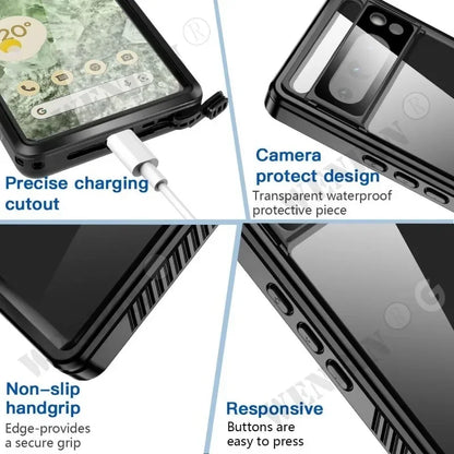 IP68 Luxury Waterproof Case Google Pixel 9 8 7 Pro XL 7A Snow Dust Shock Proof 360° Underwater IP68 Certified Cover
