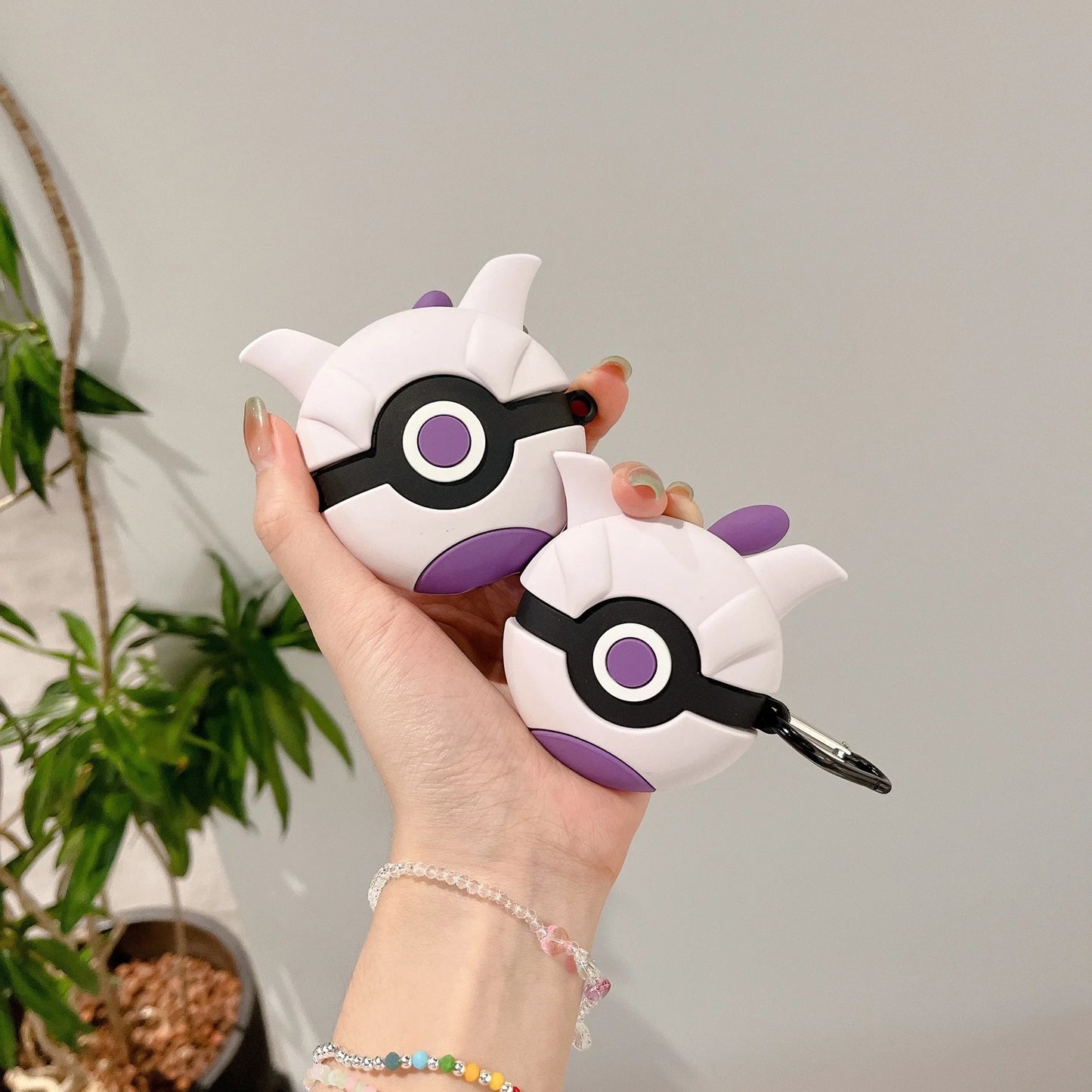 For Airpods 4 Case 2024,Pokemon Mewtwo Purple Ball Protective Silicone Earphone Cover For Airpod 4 Case Girls Women Kids