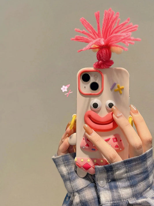 3D Sausage Mouth Girl Suitable For iPhone 14 Phone Case 15 Pro Max 12 11 Anti drop Silicone 13 Full Cover