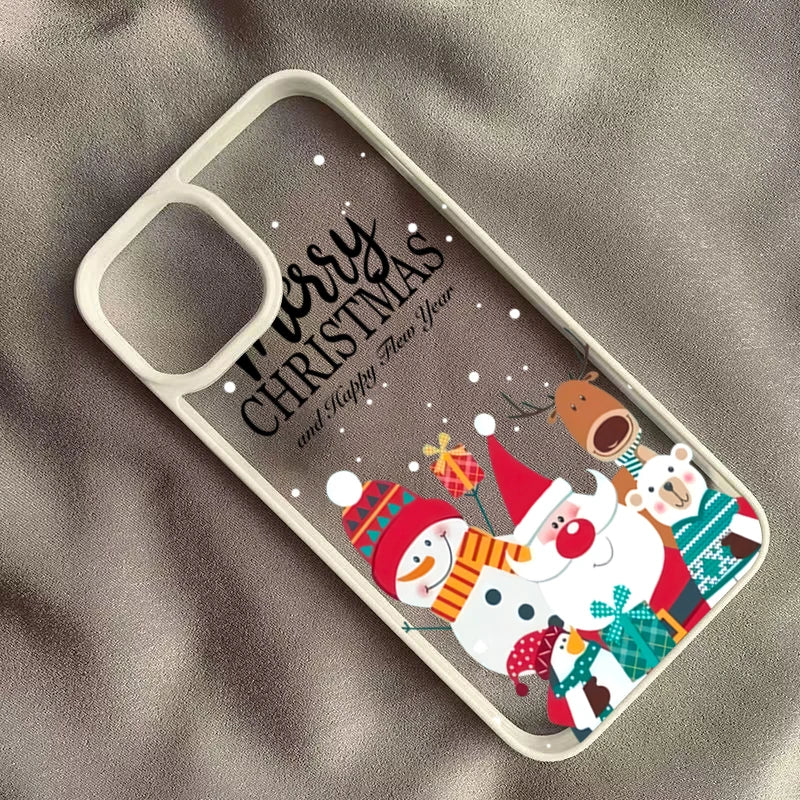Christmas Tree Santa Claus Clear Phone Case For iPhone 17 16 Pro 16 Plus 16 15 14 13 12 11 Pro Max 17 Air 16E Protective Cover