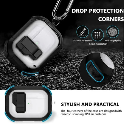 Security Lock Case For AirPods Pro 2 3 Cover For AirPods 3 2 1 Pro Pro2 Generation Cases Headphone Coque For AirPods Pro2 2nd