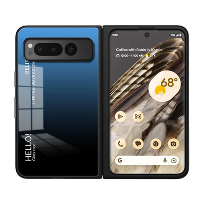 Google Pixel Fold gradient pattern glass phone case