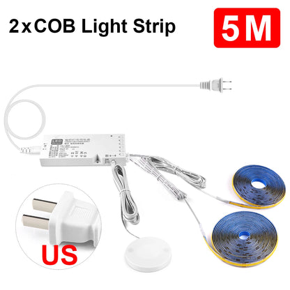 Smart Penetrable Wood COB LED Strip Touch Sensor Light 320Leds/m Warm/Neutral White Parallel Lights Kitchen Backlight Lighting