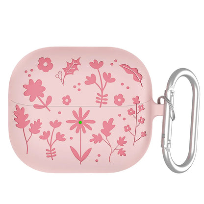 New Case For Samsung galaxy buds 3（2024）Coque Carving Flowers Design Liquid Silicone Soft Capa For galaxy buds3/3pro Cover Funda