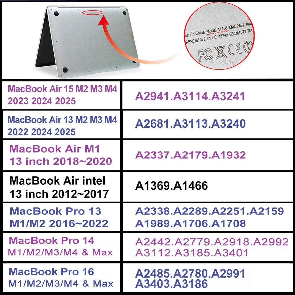 Laptop Cases for Macbook Pro 14 Case M2 A2779 2023 Pro 16 Cover M3 M4 M1 Mac Book Air 13 Case 2022 13.6 A2681 Air 15.3 A2941