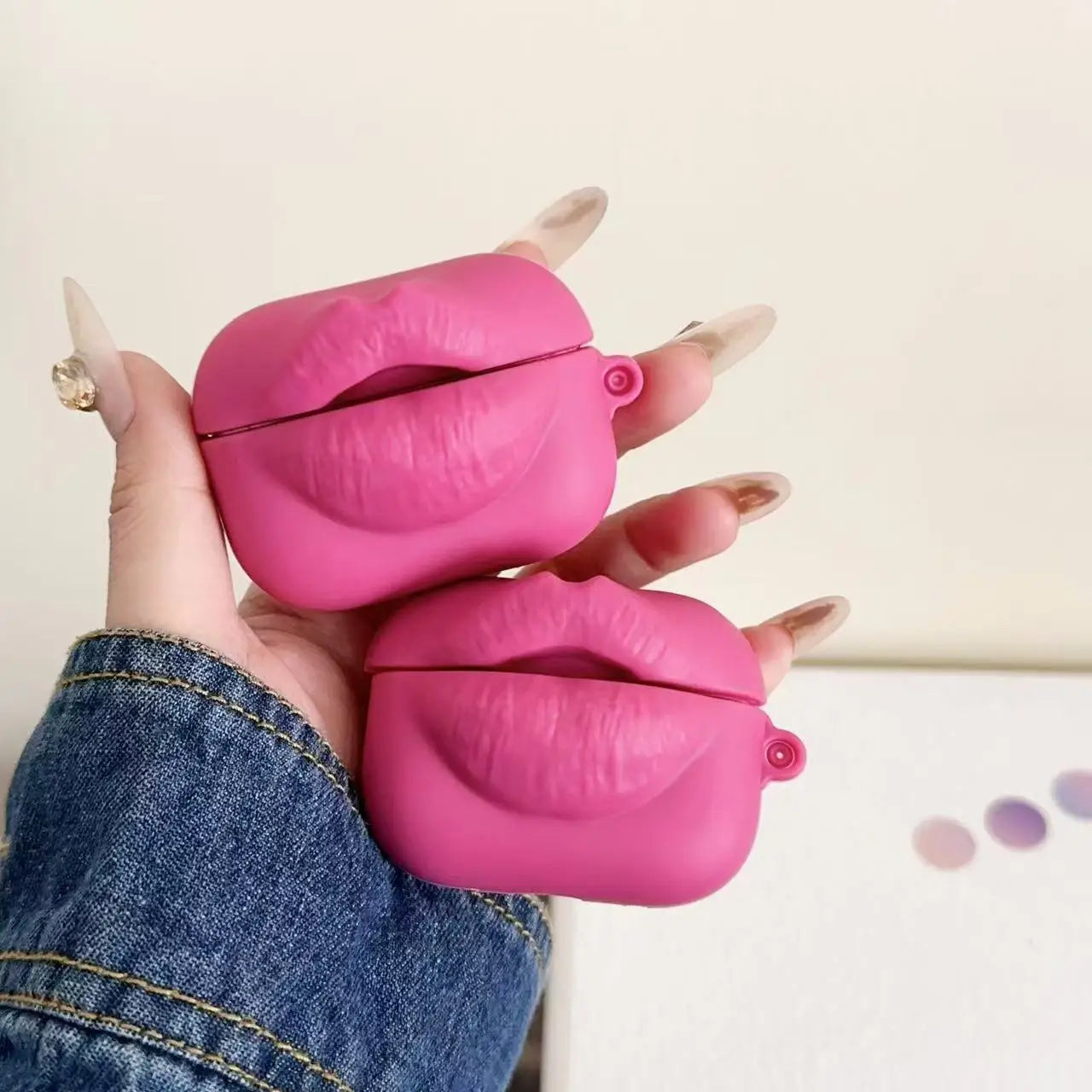 Creative 3D Lipstick Pattern Wireless Bluetooth Earphone Case Compatible With Apple AirPods Pro 1 2 3 4 Generations Prank Gift