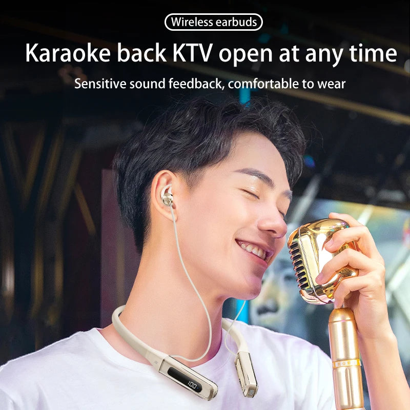 EARDECO Bass Bluetooth Earphone Neckband Earphones Sport Wireless Headphones  Stereo Handsfree Headset with Mic Big Moving Coil