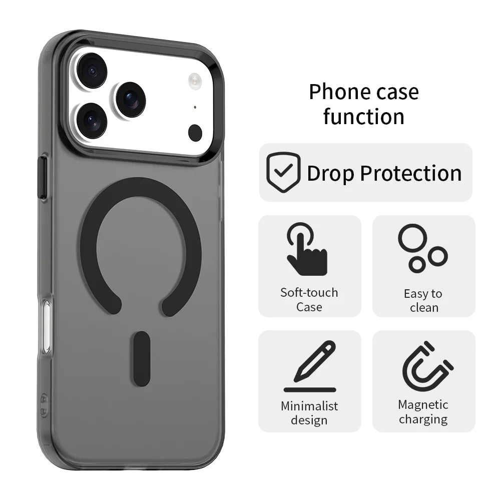 Matte Candy Magnetic Wireless Charging Case For iPhone 17 Pro Max Air iPhone17Pro 5G For Magsafe ShockProof Soft Cover